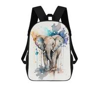sinyumoney Baby Elephant Watercolor Sac À Dos Scolaire Imprimé En 3D, Sac À Dos Décontracté Pour Enfants, Sac D'école Imprimé En 3D Pour Garçons, Primaire Et Collège 17inch