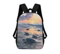 sinyumoney Baby Turtles Sunset Beach Sacs À Dos Scolaires Pour Garçons Et Filles, Sacs À Dos Décontractés Pour Le Sport, Sacs À Dos De Grande Capacité Pour L'école Primaire 17inch