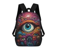 sinyumoney Badger Art Print-1 Sac à dos d'école imprimé 3D pour enfants Sac à dos de voyage Sac à dos pour enfants Sac d'école, Eye of Madness, 17"