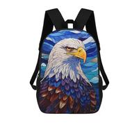sinyumoney Bald Eagle Stained Glass Sac À Dos Scolaire Pour Filles Et Garçons, Avec Poche, Sac À Dos Tendance Pour Enfants 17inch