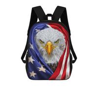 sinyumoney Bald Eagle USA Patriot Sac À Dos Enfant Fille 3D, Sac D'école, Sac À Dos Pour Tout-petits, Sac À Dos Décontracté, Sac À Livres Tendance 17inch