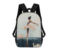 sinyumoney Ballet Dancer in Pink Tutu Abstract Ballerina Wall Art Sacs À Dos Scolaires Pour Enfants, Sac D'école Imprimé En 3D Pour Garçons, Élèves Du Primaire Et Du Collège 17inch