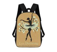 sinyumoney Ballet Dancer Silhouette with Floral Tutu Sacs À Dos Pour Enfants, Sac À Dos Scolaire Imprimé En 3D Pour Enfants, Sac À Dos De Voyage, Sac À Livres Pour Enfants 17inch Sac D'école