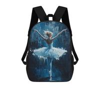 sinyumoney Ballet Dancer Wall Art Ballet Dancer in Blue Sac À Dos Scolaire Pour Enfants Imprimé En 3D, Idéal Pour Les Voyages Et Les Livres 17inch