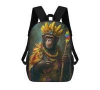 sinyumoney Banana King of The Jungle Sac À Dos Pour Garçons Et Adolescents, Sacs À Dos Pour Filles, Sacs À Dos Pour Tout-petits, Sacs À Livres Pour L'école Primaire Et Le Collège 17inch