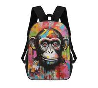 sinyumoney Banksy Graffiti Ape Monkey Sac À Dos Scolaire Imprimé En 3D, Sac À Dos Décontracté Pour Enfants, Sac D'école Imprimé En 3D Pour Garçons, Primaire Et Collège 17inch