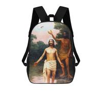 sinyumoney Baptism of Jesus Christ Sac À Dos Scolaire Pour Filles Et Garçons, Grande Capacité, Léger, Pour Enfants Et Étudiants 17inch