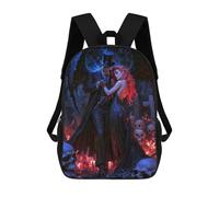 sinyumoney Baron Samedi And Maman Brigitte Gothic Romance in A Graveyard Sac À Dos Enfant, Cartable, Sac D'école, Motif Dessin Animé 3D, Sac Pour Ordinateur Portable, Pour Garçons Et Filles 17inch