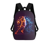 sinyumoney Basketball Duel in Neon Sac À Dos Scolaire Pour Enfants 17 Pouces, Sac À Dos Décontracté Pour Les Voyages, Grand Sac À Dos De Jour Pour Garçons Et Filles 17inch