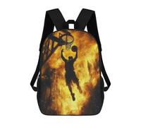 sinyumoney Basketball Silhouette in Flames Sacs À Dos Pour Enfants, Sac D'école Imprimé En 3D, Cartable Pour Enfants, Sac De Voyage, Sac À Dos Garçon Fille, Sac D'école Pour Enfants 17inch