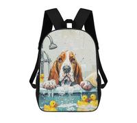 sinyumoney Basset Hound Dog Sac À Dos Enfant Fille 3D, Sac D'école, Sac À Dos Pour Tout-petits, Sac À Dos Décontracté, Sac À Livres Tendance 17inch
