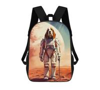 sinyumoney Basset Hound Mars 17inch Sac À Dos Scolaire Imprimé En 3D Pour Enfants, Style Décontracté Et Tendance, Idéal Pour Les Voyages Et Les Études.