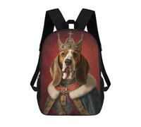 sinyumoney Basset Hound The King Sacs À Dos Imprimés En 3D Pour Enfants, Sacs D'école Tendance Pour Garçons, Élèves Du Primaire Et Du Collège 17inch