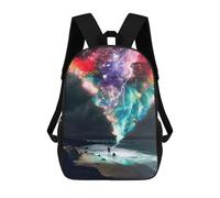 sinyumoney Beach Dreamscape with Cosmic Sky Sac À Dos Scolaire Pour Enfants 17 Pouces, Sac À Dos Décontracté Pour Les Voyages, Grand Sac À Dos De Jour Pour Garçons Et Filles 17inch