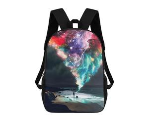 sinyumoney Beach Dreamscape with Cosmic Sky Sac À Dos Scolaire Pour Enfants 17 Pouces, Sac À Dos Décontracté Pour Les Voyages, Grand Sac À Dos De Jour Pour Garçons Et Filles 17inch