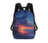 sinyumoney Beach Sunset Reflections Sacs À Dos Tendance Imprimés En 3D 17inch Sac D'école Décontracté Pour Enfants, Garçons, Élèves Du Primaire Et Du Collège
