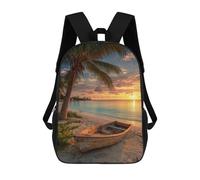 sinyumoney Beach Sunset Scene Sac À Dos Scolaire Pour Enfants, 43 Cm (17 Pouces), Imprimé En 3D, Pour Garçons, Élèves Du Primaire Et Du Collège