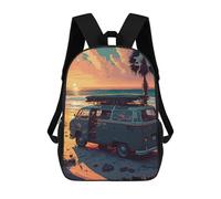 sinyumoney Beach Van Sunset Sacs À Dos Décontractés Pour Enfants, Sacs D'école Pour Adolescents, Filles Et Garçons, Sacs À Dos Pour Livres 17inch