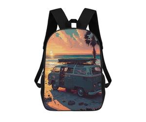sinyumoney Beach Van Sunset Sacs À Dos Décontractés Pour Enfants, Sacs D'école Pour Adolescents, Filles Et Garçons, Sacs À Dos Pour Livres 17inch