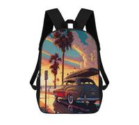 sinyumoney Beachside Sunset Drive-In Sac À Dos Enfant, Sac À Dos Anime, Grand Sac À Dos Enfant, Sac À Dos Imprimé En 3D Pour Enfants, Cartable, Cartable Pour Garçons Et Filles 17inch