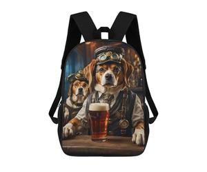 sinyumoney Beagle Beer Hounds Sacs À Dos Imprimés En 3D Pour Enfants, Sacs D'école Tendance Pour Garçons, Sacs De Voyage, Sacs Scolaires Pour Élèves Du Primaire 17inch