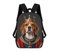 sinyumoney Beagle Dog King Sacs À Dos Pour Enfants, Sac À Dos Scolaire, Sac À Dos Imprimé En 3D Pour Enfants, Sac À Dos De Voyage, Sac À Livres, Sac D'école Pour Enfants 17inch