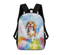 sinyumoney Beagle Rainbow Bridge Sac À Dos Scolaire Pour Enfants, Imprimé En 3D, Tendance Et Décontracté, Pour Garçons, Élèves Du Primaire Et Du Collège 17inch