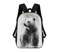 sinyumoney Bear Black Sac À Dos Scolaire Pour Filles Et Garçons Avec Poche, Sac À Dos Tendance Pour Enfants 17inch