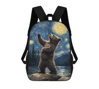 sinyumoney Bear Gazing at Stars Sac À Dos Scolaire Imprimé En 3D, Sac À Dos Décontracté Pour Enfants, Sac D'école Imprimé En 3D Pour Garçons, Primaire Et Collège 17inch