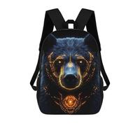 sinyumoney Bear with Glowing Patterns 17inch Sac À Dos Scolaire Imprimé En 3D Pour Enfants, Style Décontracté Et Tendance, Idéal Pour Les Voyages Et Les Études.