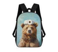 sinyumoney Bear with Toilet Paper Roll on Head Sac À Dos Scolaire Pour Enfants, 43 Cm (17 Pouces), Imprimé En 3D, Pour Garçons, Élèves Du Primaire Et Du Collège