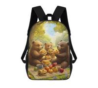 sinyumoney Bears Picnic Sacs À Dos Imprimés En 3D Pour Enfants, Sacs D'école Tendance Pour Garçons, Sacs De Voyage, Sacs Scolaires Pour Élèves Du Primaire 17inch