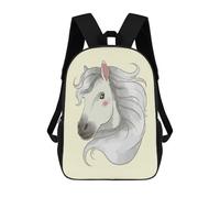 sinyumoney Beautiful Horse Head 17inch Sac À Dos Scolaire Imprimé En 3D Pour Enfants, Style Décontracté Et Tendance, Idéal Pour Les Voyages Et Les Études.