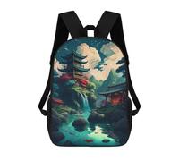 sinyumoney Beautiful Village Japanese Sacs À Dos Scolaires Pour Enfants, Cartables Imprimés En 3D, Sacs D'école Tendance Pour Garçons, Élèves Du Primaire Et Du Collège 17inch