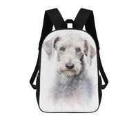 sinyumoney Bedlington Terrier Sacs À Dos Tendance Imprimés En 3D 17inch Sac D'école Décontracté Pour Enfants, Garçons, Élèves Du Primaire Et Du Collège