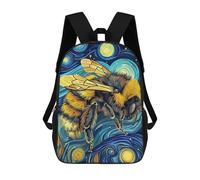 sinyumoney Bee in Starry Night Style Sacs À Dos Scolaires Pour Enfants, Sac D'école Imprimé En 3D Pour Garçons, Élèves Du Primaire Et Du Collège 17inch