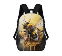 sinyumoney Bee Watercolor Drawing Sac À Dos Scolaire Pour Enfants, Sac D'école Imprimé En 3D, Sac D'école Tendance Pour Garçons, Élèves Du Primaire Et Du Collège 17inch