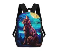 sinyumoney Bengal Cat And Moonlight Sacs À Dos Pour Enfants, Cartables Imprimés En 3D, Sacs À Dos Pour Élèves Du Primaire Et Du Collège (garçons Et Filles) 17inch