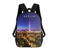 sinyumoney Berlin Cityscape Night Sac À Dos Scolaire Pour Enfants, Grand Sac À Dos 3D, Cadeau Pour Enfants 17inch