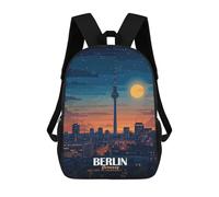 sinyumoney Berlin, Germany Cityscape at Night Sac À Dos Scolaire Enfant Tendance Et Décontracté, Sac À Dos Imprimé En 3D Pour Garçon, Grand Sac À Dos 17inch