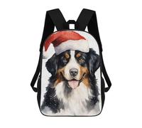 sinyumoney Bernese Mountain Dog Santa Sacs À Dos Scolaires Pour Enfants, Sac D'école Imprimé En 3D Pour Garçons, Élèves Du Primaire Et Du Collège 17inch