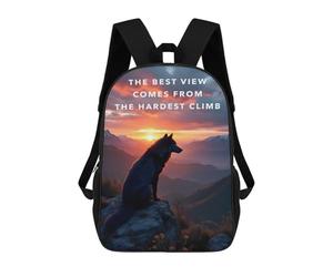 sinyumoney Best View Motivation Wolf at Sunset Sacs À Dos Pour Enfants, Cartables Imprimés En 3D, Sacs À Dos Pour Élèves Du Primaire Et Du Collège (garçons Et Filles) 17inch