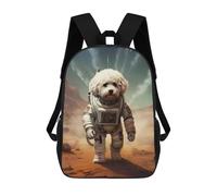 sinyumoney Bichon Frise Mars Sacs À Dos Tendance Imprimés En 3D 17inch Sac D'école Décontracté Pour Enfants, Garçons, Élèves Du Primaire Et Du Collège