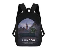 sinyumoney BIG BEN Sac À Dos Scolaire Pour Filles Et Garçons, Avec Poche, Sac À Dos Tendance Pour Enfants 17inch