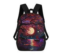 sinyumoney Big Tree And Small Boat Sac À Dos Imprimé En 3D Pour Garçons, Sac D'école Grande Capacité, Sac De Voyage, Sac À Livres, Sac D'école Pour Garçons, Mochila 17inch