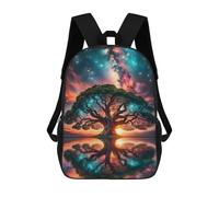 sinyumoney Big Tree in Space Sac À Dos Scolaire Enfant Tendance Et Décontracté, Sac À Dos Imprimé En 3D Pour Garçon, Grand Sac À Dos 17inch