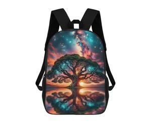 sinyumoney Big Tree in Space Sac À Dos Scolaire Enfant Tendance Et Décontracté, Sac À Dos Imprimé En 3D Pour Garçon, Grand Sac À Dos 17inch