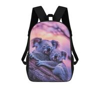 sinyumoney Birches in The Sun Sac à dos d'écolier pour garçons et adolescents, cadeau de voyage, sac d'école, sac à dos pour livres, Koala Hug At Sunset, 17"