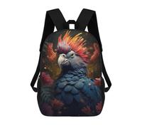 sinyumoney Bird Mohawk in The Jungle Sac À Dos Scolaire Imprimé En 3D Pour Enfants, Sac À Dos Garçon/fille, Sac De Voyage Pour Enfants 17inch