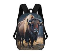 sinyumoney Bison in Forest Sacs À Dos Scolaires Pour Enfants, Sac D'école Imprimé En 3D Pour Garçons, Élèves Du Primaire Et Du Collège 17inch